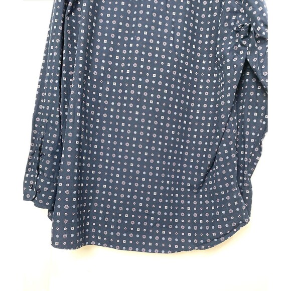 Paul & Shark Yachting Button Down Shirt Men's Size XXL Blue Diamond Print Long - Picture 6 of 13